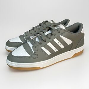 Adidas Break Start Mens 10 Silver Pebble Chalk White Sneakers IH7966 Basketball